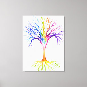 Großer farbenfroher neuronaler Baum Leinwanddruck