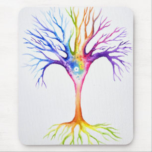 Großer farbenfroher neuronaler Baum Mousepad