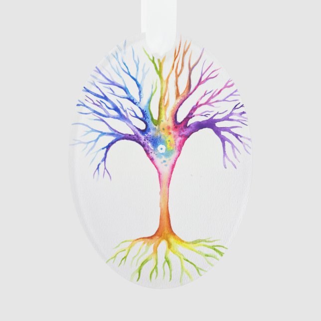 Großer farbenfroher neuronaler Baum Ornament (Vorderseite)