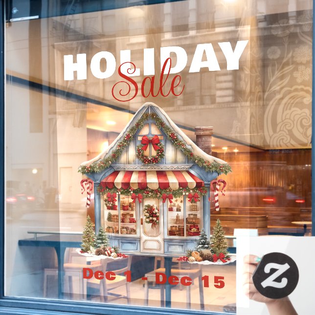 GROSSER FERIENVERKAUF CHRISTMAS SHOP FENSTERAUFKLEBER (Café-Fenster)