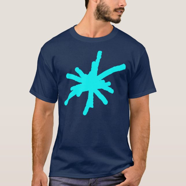 Großer Funken - cyan-blau auf Dunkelheit T-Shirt (Vorderseite)