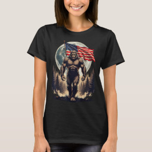 Großer Fuß Bigfoot Sasquatch amerikanische Flagge T-Shirt