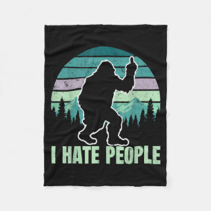 Großer Fuß Ich hasse Leute Mittelfinger Sasquatch  Fleecedecke