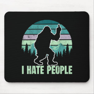Großer Fuß Ich hasse Leute Mittelfinger Sasquatch Mousepad