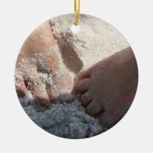 Großer Fuß wenig Fuß am Strand-Florida-Golf Keramikornament