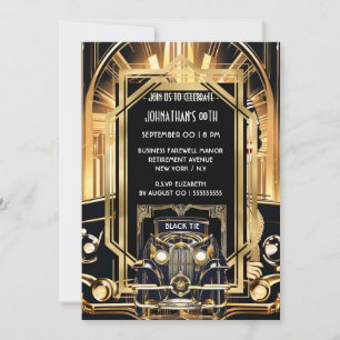 Großer Gatsby der 1920er Jahre Thema DIY Foto Vint Einladung
