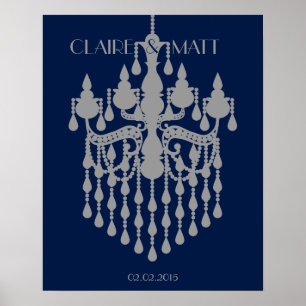 Großer Gatsby-Kronleuchter-Hochzeitsgästebuch Poster