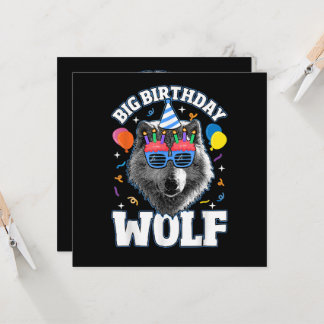 Großer Geburtstags-Wolf für Wölfe Einladung
