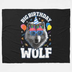 Großer Geburtstags-Wolf für Wölfe Fleecedecke