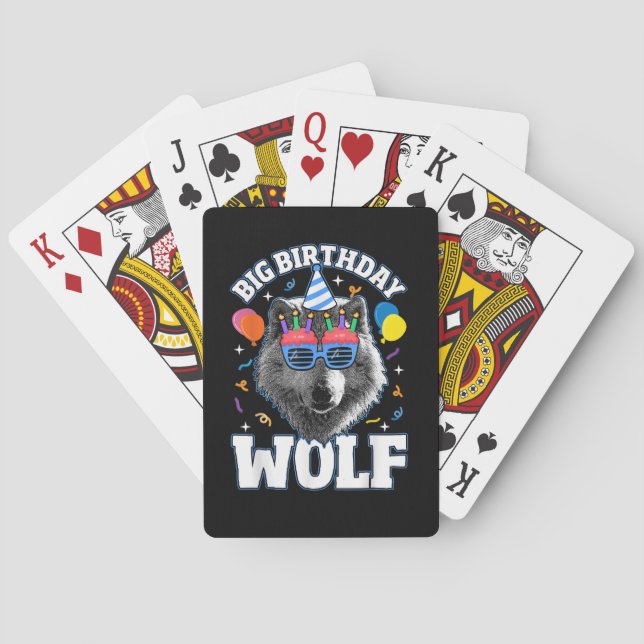 Großer Geburtstags-Wolf für Wölfe Spielkarten (Rückseite)