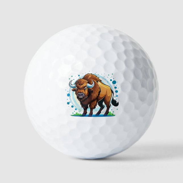 großer gehörnter Bison Golfball (Vorderseite)