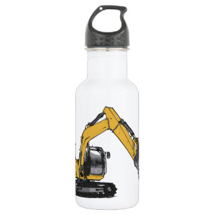 Großer gelber Bagger Edelstahlflasche