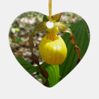 Großer gelber Frauenschuh Cypripedium Keramikornament