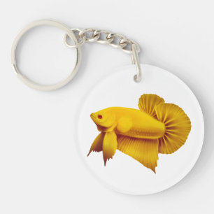 Großer gelber Senf Betta Fisch-Schlüsselanhänge Schlüsselanhänger