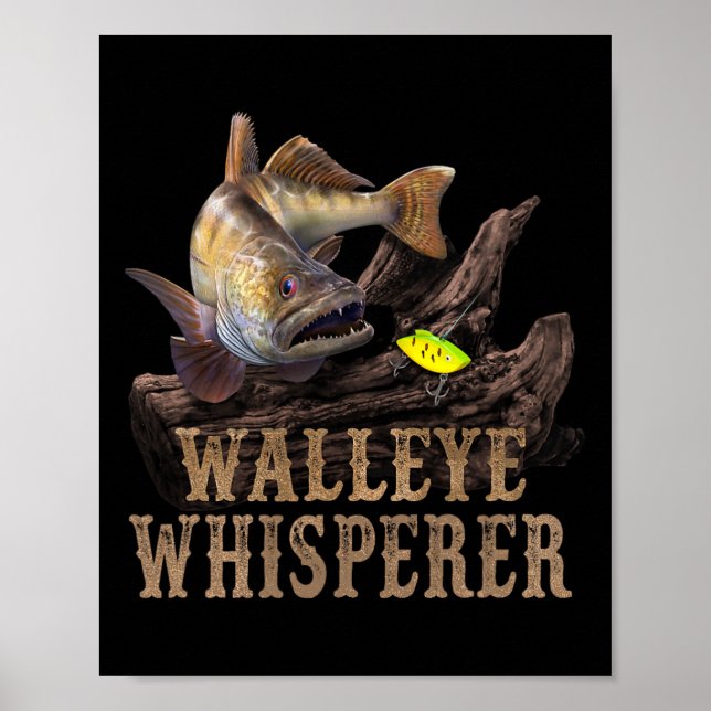 Großer Glasauge mit Angelköder Zeichnung Glasaugen Poster (Vorne)