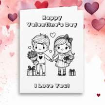 Großer glücklicher Valentinstag | Malvorlage