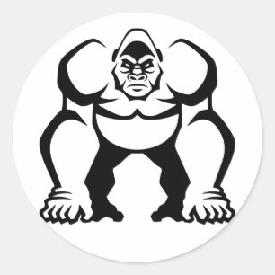 Großer Gorilla Runder Aufkleber