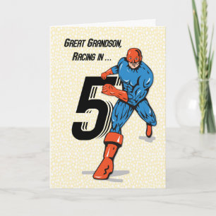 Großer Grandson 5. Geburtstag Superheld Karte