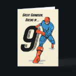 Großer Grandson 9. Geburtstag Superheld Karte<br><div class="desc">In nur wenigen Tagen wird es ein Tag der Feier sein,  an dem dein geliebter Urenkel endlich neun Jahre alt wird. Du solltest jetzt diese Karte bestellen,  um ihm am Tag seines 9. Geburtstages zu geben.</div>