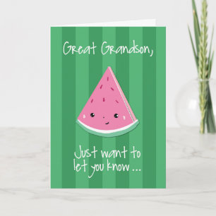 Großer Grandson Hallo eins in einem Melon Karte