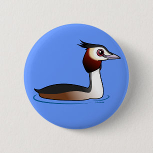 Großer Grebe mit Haube Button