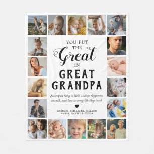 Großer Großvater Foto Fleece Blanket