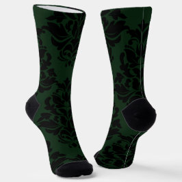 Großer grüner Damast 1 Socken