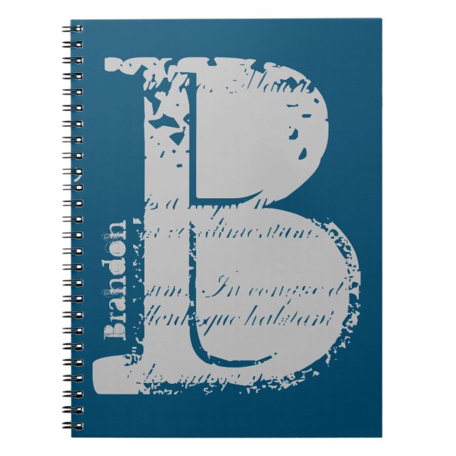 Großer Grunge Alphabet Brief B mit Namen Notizblock (Vorderseite)