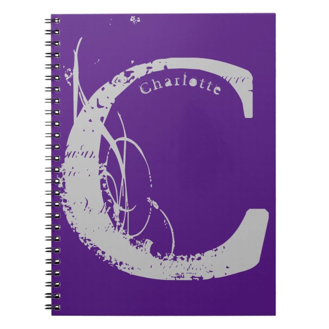 Großer Grunge Alphabet Brief C mit beliebigem Name Notizblock (Vorderseite)