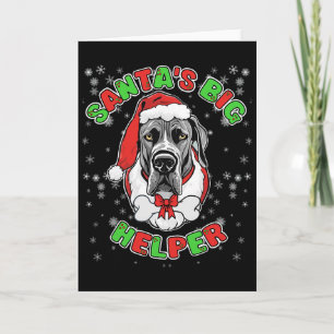 Großer Helfer von Santa Great Dane Hundeliebhaber Karte