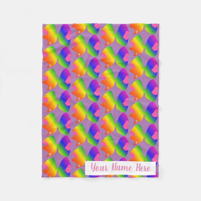 Großer heller Regenbogen-Bogen-personalisiertes Fleecedecke (Vorderseite)