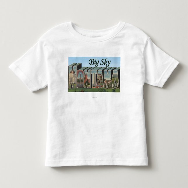 Großer Himmel, Montana - große Buchstabe-Szenen Kleinkind T-shirt (Vorderseite)