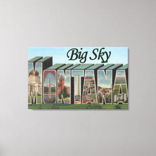 Großer Himmel, Montana - große Buchstabe-Szenen Leinwanddruck