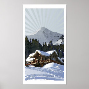 Großer Himmel-Winter Kabine-Druck Poster