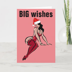 GROSSER HINTERN MÄDCHEN KUNST WEIHNACHTSKARTEN KARTE
