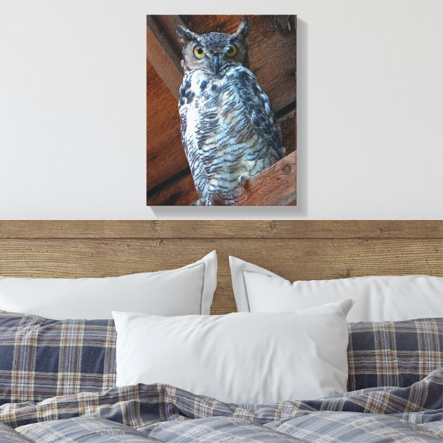 Großer Hornhühner-Schneeball-Leinwand Leinwanddruck (Insitu (Schlafzimmer))