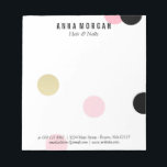 Grosser Individuelle Name in Rosa und Schwarz Notizblock<br><div class="desc">Chic personalisiertes Notizblock mit großen Konfetti in Rosa,  Schwarz und Gold. Passen Sie Ihren Namen,  Ihren Titel und Ihre Kontaktinformationen an.</div>