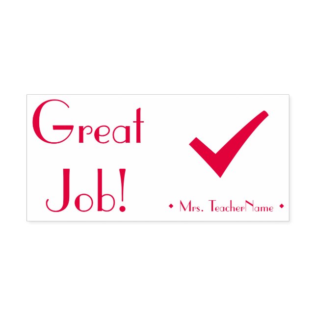 "Großer Job!" + Erzieher Name Gummi Briefmarke Permastempel (Design)