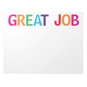 Großer Job-heller mehrfarbiger Block-Druck 11 x 8. Notizblock