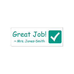 "Großer Job!" + Instruktorenname Gummi Briefmarke Permastempel