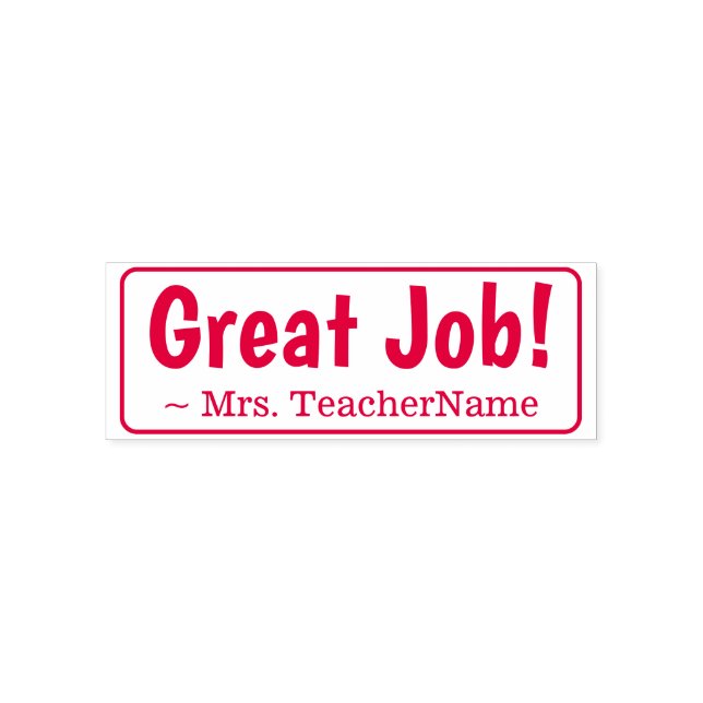 "Großer Job!" + Name des Lehrers Rubber-Briefmarke Permastempel (Design)