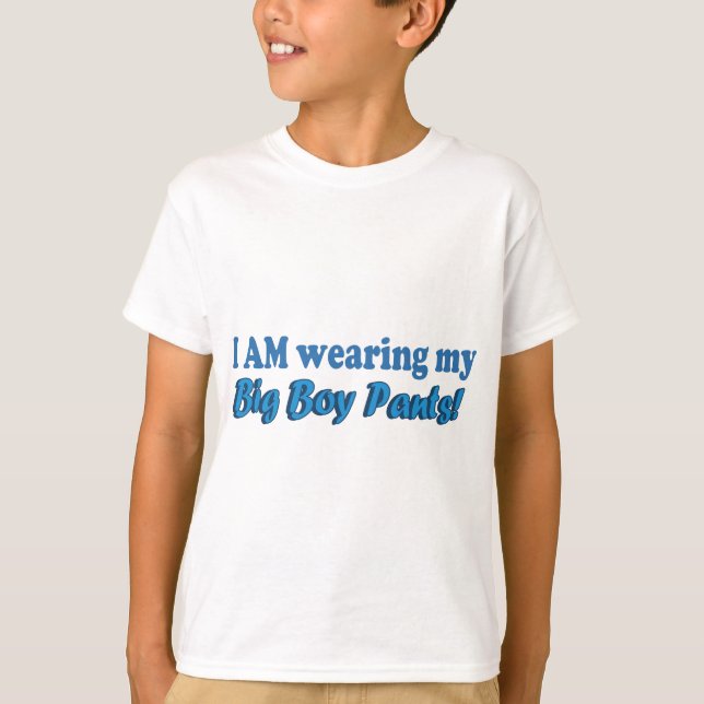 Großer Jungen-Hosen-Text-Entwurf T-Shirt (Vorderseite)