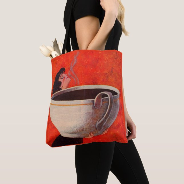 großer Kaffeetrinkdruck Tasche (Von Nahem)