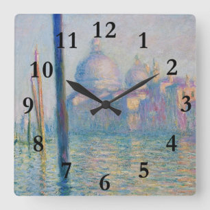 Großer Kanal Monet Venedig Italien Klassisches Gem Quadratische Wanduhr