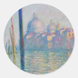 Großer Kanal Monet Venedig Italien Klassisches Gem Runder Aufkleber