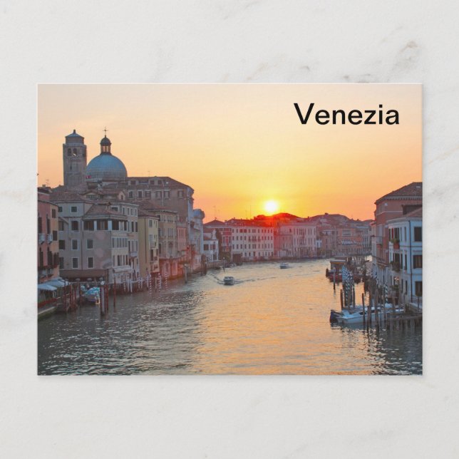 Großer Kanal Venedig - Sonnenaufgang Postkarte (Vorderseite)