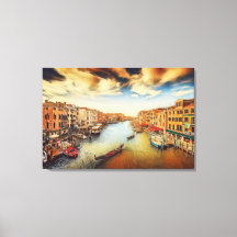 Großer Kanal von Venedig mit Gondeln Canvas Print
