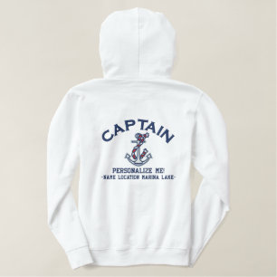 Großer Kapitän Personalisieren Sie es Anker bestic Bestickter Hoodie