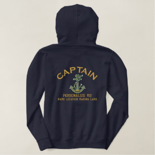 Großer Kapitän Personalisieren Sie es Anker bestic Bestickter Hoodie