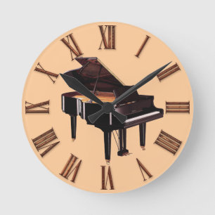 Großer Klaviermusik Lover-Uhr Runde Wanduhr